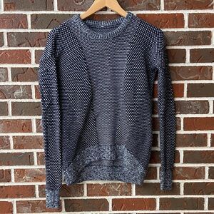 lululemon Yogi Crew Merino Wool Knit Black and White Crew Neck Sweater